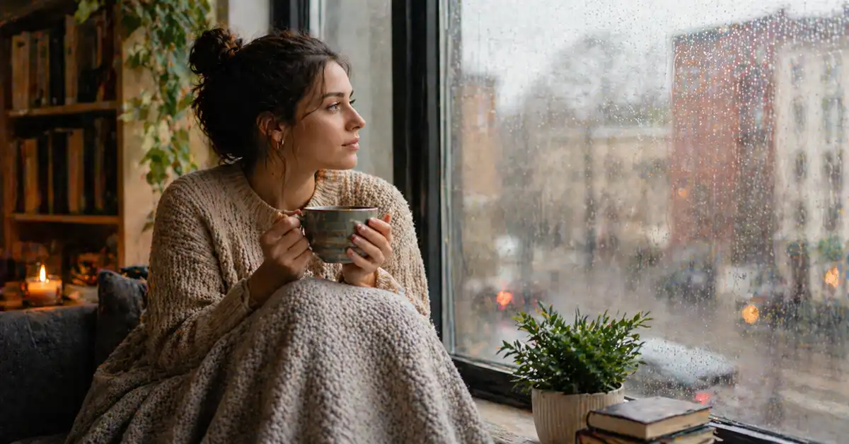Person in quiet contemplation about whether their job is causing depression