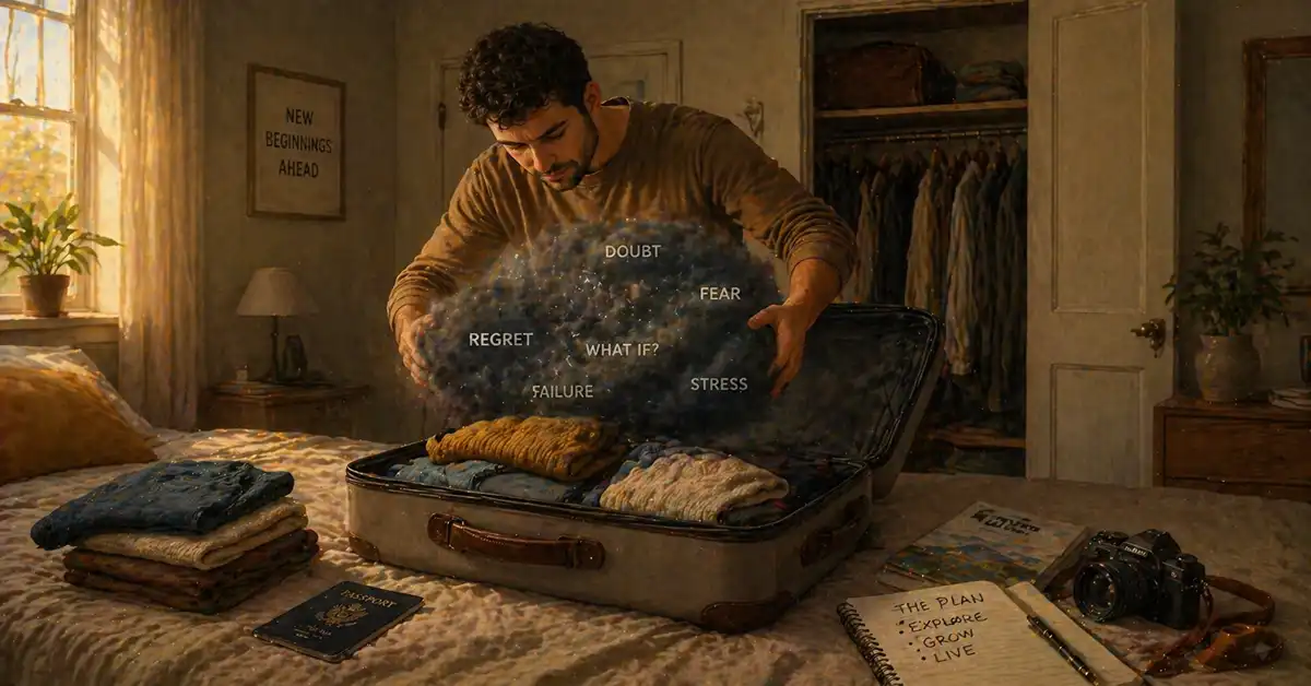 Illustration of how some personal challenges follow you after quitting a job